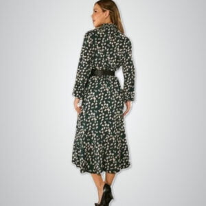 Vestido Transpassado Com Babado Estampado