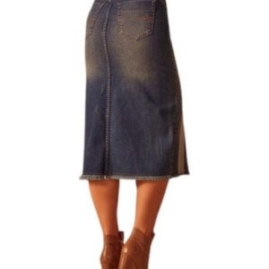 Saia Jeans Assimetrica Azul Escuro